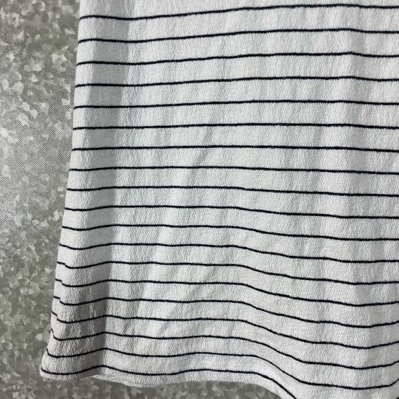 Adyson Parker White Striped Tie Back Textured Top - Size Small - Short Sleeves - Picture 3 of 7